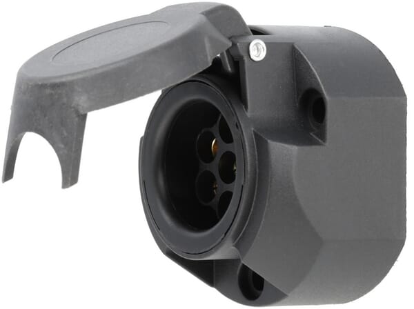 Prise de remorque 7 pôles, plastique, 12V, bornes à vis — réf. TR00003KR