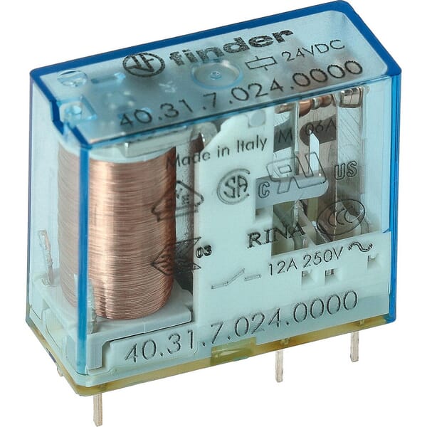 Relais enfichable PCB/brochage 3,5 mm 1CO 10 A/24 V CC SENS/Agni · réf. 403170240000