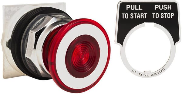 Bouton poussoir, rouge, 30mm · réf. 9001KR9R