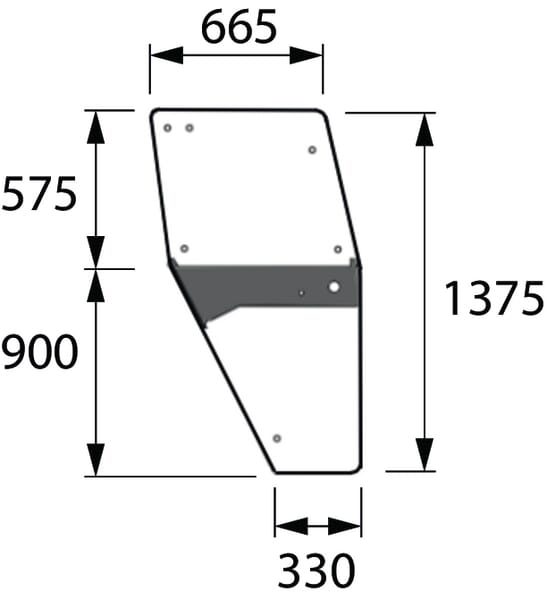 Vitre de porte complète — réf. 04347341N