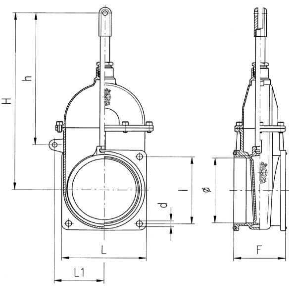 Vanne à piston 4" + bride vue 2