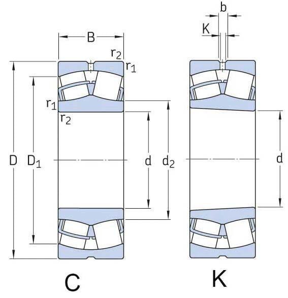 Spherical roller bearing 65x140x48mm SKF