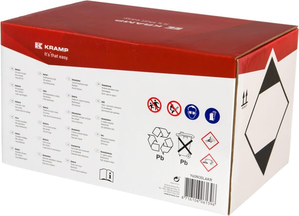 Batterie 12V 30Ah 300A avec pack d'acide Kramp vue 3