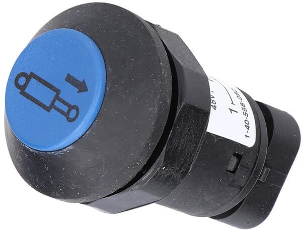 Interrupteur poussoir, Hydraulique attelage avant, rond, bleu — réf. 11911011PN