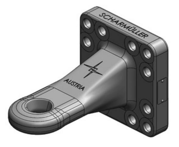 Oeillet d'attelage Cat. 2 diamètre 37mm trou oblong 160x160 ISO 21244 · réf. 00665250A02