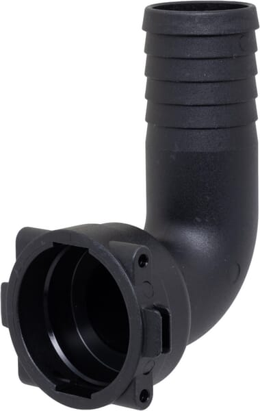 Raccord de tuyau 90° 30 mm avec connexion femelle T4 · réf. 1190430