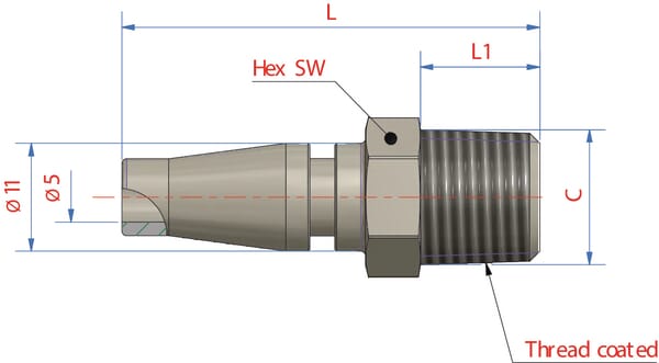 Racc. rap. filet mâle BSP 1/8" vue 2