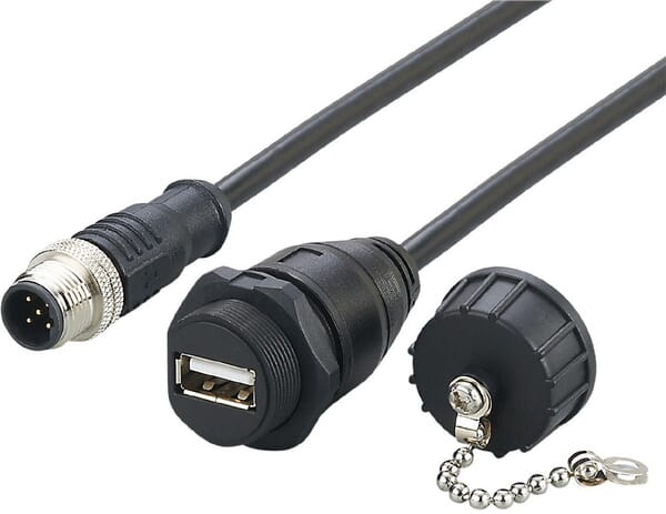 Câble 5P+S;L=1,5m ; 1xM12-B ; 1xUSB-A · réf. EC2099