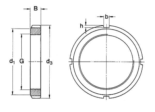 Écrou de blocage M25x1.50 acier Kramp vue 2