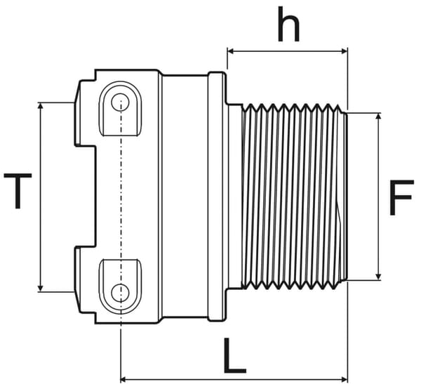 Accouplement T9F 3" filetage mâle vue 3