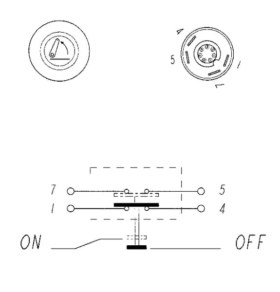 Interrupteur poussoir, relevage, rond, vert vue 6