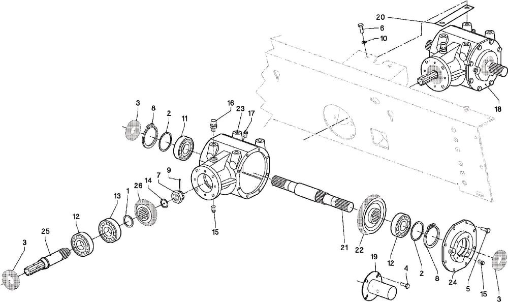 001 Skříň kuželového ozubeného kola