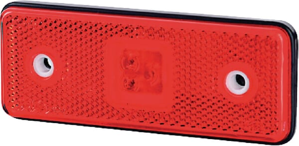 Feu de gabarit LED, 0.4/0.7W, rectangulaire, 12/24V, rouge, 112x45x11mm, 3 LED's, gopart — réf. LA35055