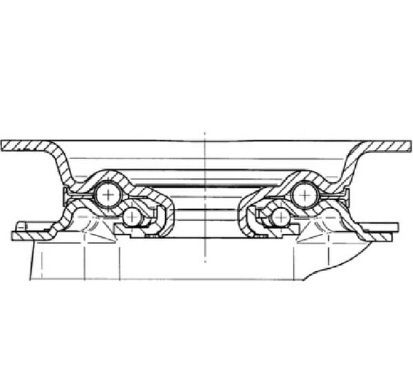 Roulettes pivotantes à bandage et / ou corps de roue en polyamide blanc, roulement à rouleaux vue 2