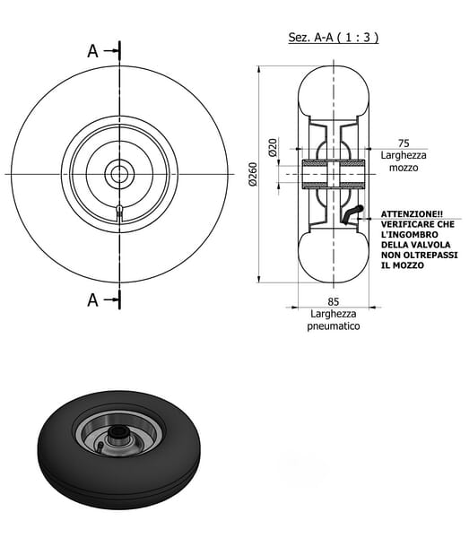 Roue complète vue 3