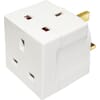 Adaptor block - UK 3 pin to 2 sockets