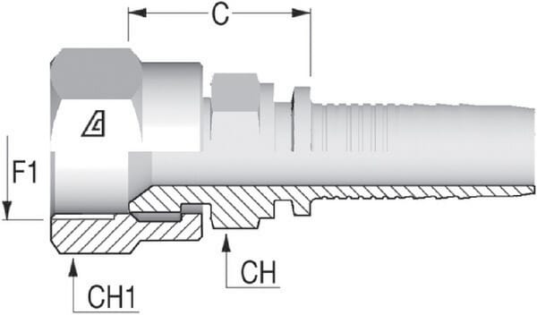 Embout DN10 F 1/2" JIC vue 2