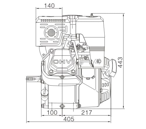 Loncin G390 1-cyl 11 hk 25x60 mm - Vaaka-Akseli Moottorit - G390FAD - 3