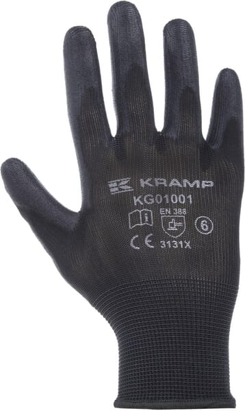 Rukavice Kramp 1.001 černé 10/XL, krabice 120 párů