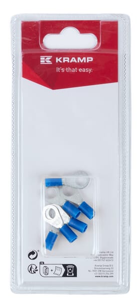 Cosse à anneau bleue Ø6mm - 1,5-2,5mm² (6) — réf. KRLA9085P06B