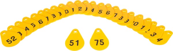 Známka na krk č. 51-75, žlutá