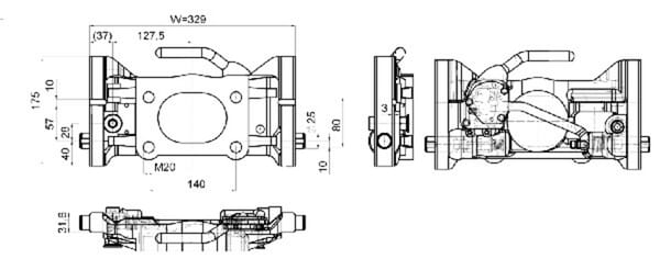 Plaque d'adaptation 330 mm H160 vue 4