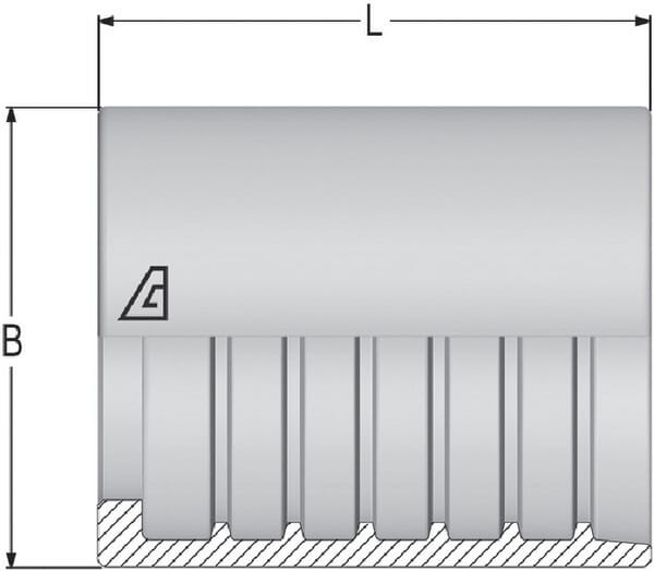 Jupe à sertir Ø22x26,5mm DN10 acier / zingué Alfagomma vue 2