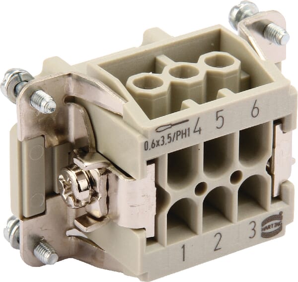 Insert F E 6P racc. à vis — réf. 09330062701