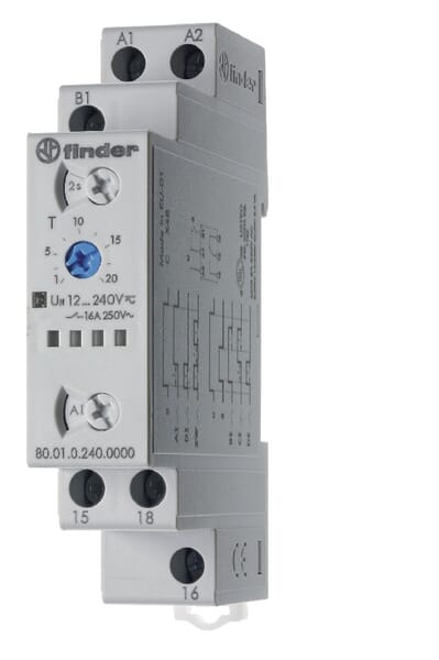 Relais temporisé 1W 16A 24…240V AC · réf. 801102400000
