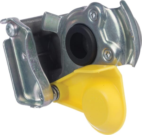 Tête d'attelage avec filtage d'intégré M16x1.5 jaune - filetage latéral — réf. 9522010160