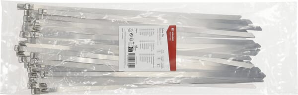 Kabelová stahovací páska 8 x 370 mm, stříbrná, SS, 50 ks