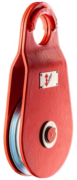 Lanová kladka s pohyblivými bočními plechy