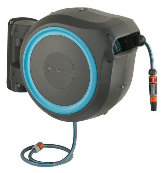 Nástěnný naviják hadic RollUp M/L, 25 m 1/2", včetně postřikovače