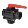Arag 3 ways bolted valve, bottom connection with adaptor