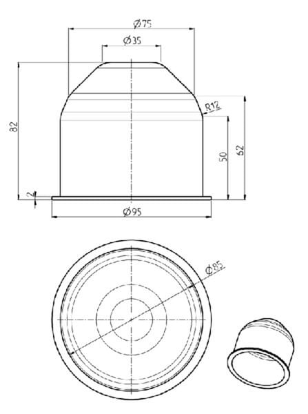 Coiffe de protection K80 vue 3