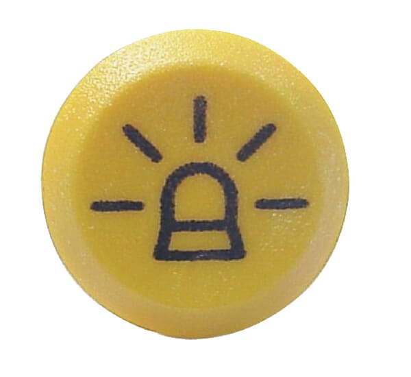 Interrupteur poussoir, gyrophare, rond, jaune vue 2