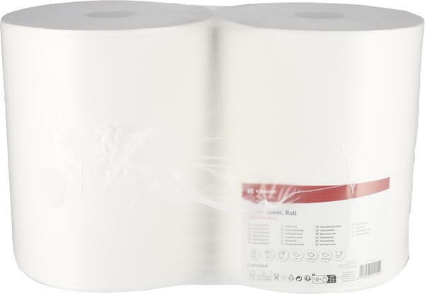 Papírové ručníky, bílá role, 36 cm x 1000 m, jednovrstvé, vnější Ø 330 mm, 2 role/bal.