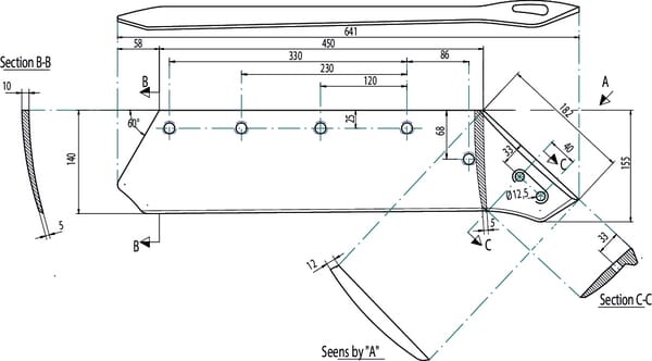 Soc à pointe 18" G p/Kverneland vue 2
