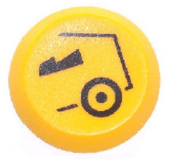 Interrupteur à poussoir, hélice, rond, jaune vue 2