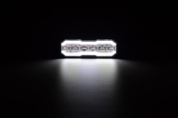 Výstražné blikající světlo / couvací světlo LED, obdélníkové, 12/24 V, oranžová/bílá, 129x41x14 mm, 12/42 LED, Kramp