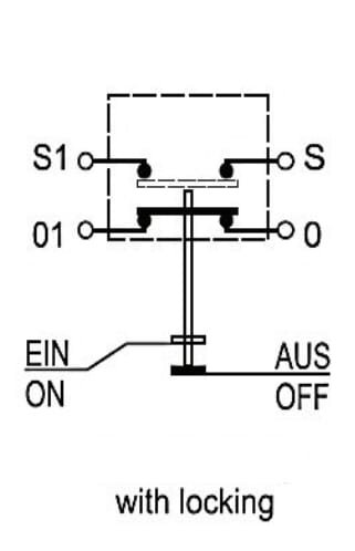 Interrupteur poussoir, abaissement du relevage, rond, vert vue 4
