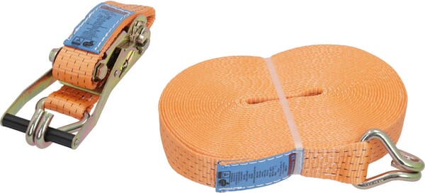 Upínací popruh typ 50, 25 kN, s ráčnou a hákem, 15 m