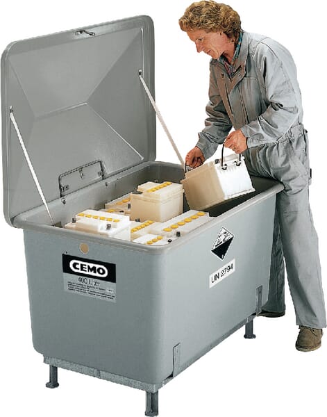 Conteneur fibre de verre gris 200L 890x590x810mm Cemo · réf. 3396CEMO