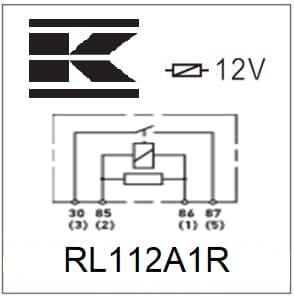 Relais 12V, normalement ouvert, 40A, avec résistance, sans support. vue 3