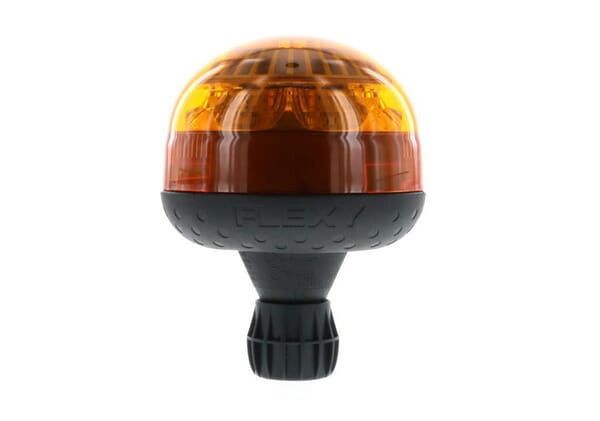 Feu LED, 9W, 10-30V, ambre, montage sur poteau flexible Autoblok, double clignotement, Ø128mmx172mm, VENUS — réf. D14728