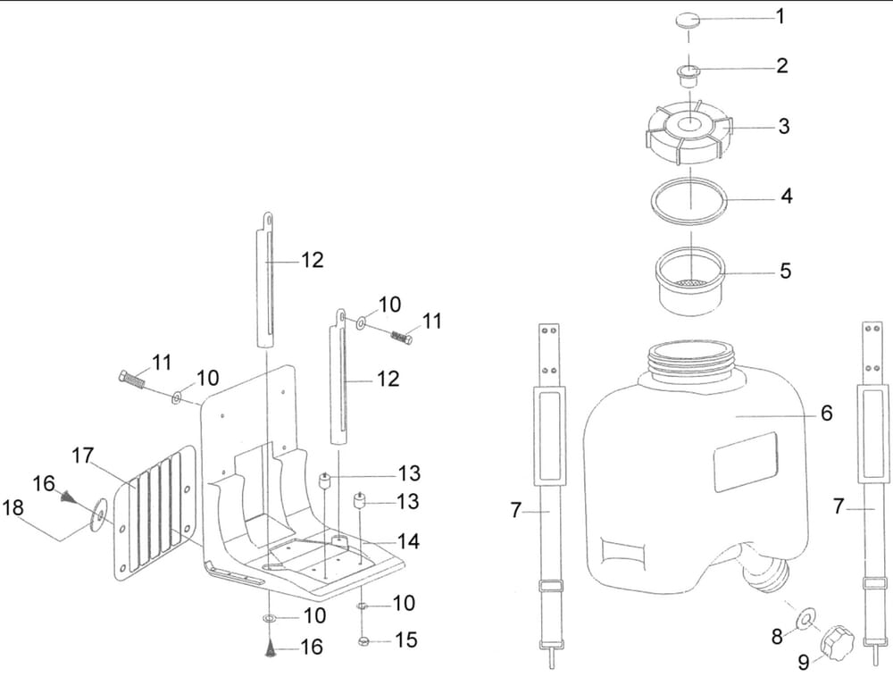 Nosná konstrukce, nádrž, popruh