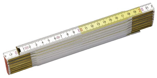 Mètre en bois Bois jaune/blanc · réf. 035458