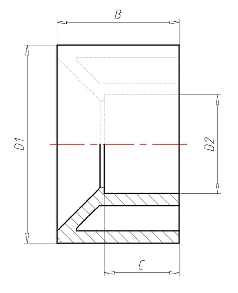 Manchon réducteur 90x75mm vue 2