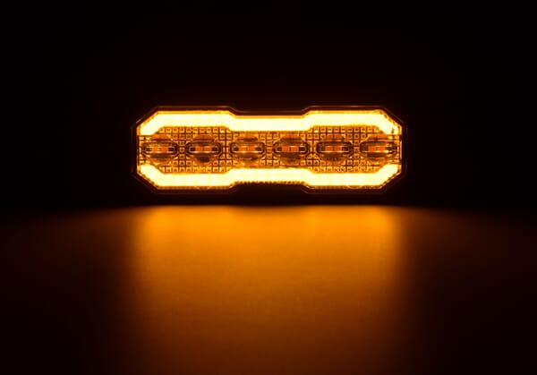 Feu clignotant / feu de position latéral LED, rectangulaire, 12/24V, orange/orange, 129x41x14mm, 12/42 LED,Kramp — réf. LA20164