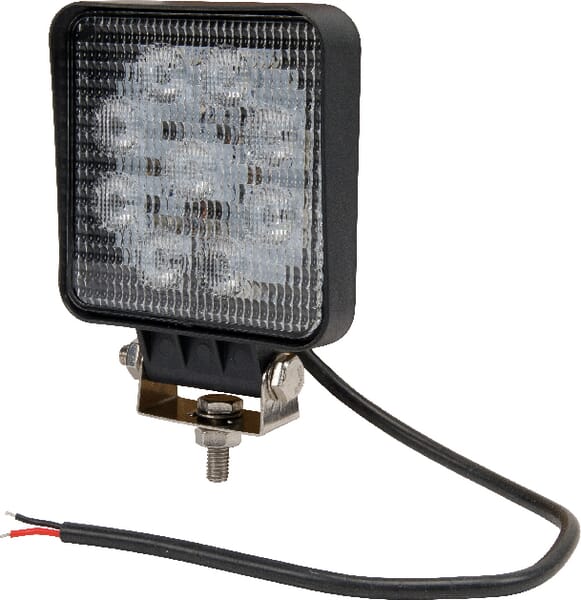 Phare de travail LED carré 27W 2376lm 10-30V, 109x41x109mm faisceau large Kramp — réf. LA10052